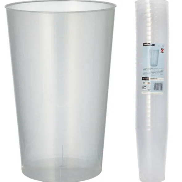 Plastglas Återanvändbara 50cl 30-pack