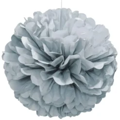 Pom Pom Dekoration Silver