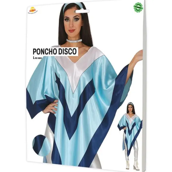 Poncho Disco Blå/Vit (L)