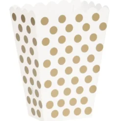 Popcornbägare Vit/Guldprickig