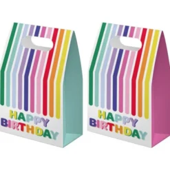 Presentpåsar Happy Birthday Stripetastic 6-pack