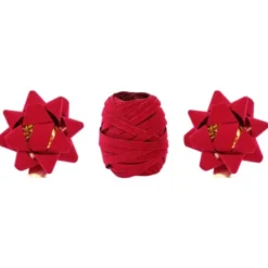 Presentsnöre och Rosetter Set Röd