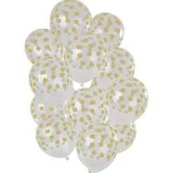 Prickiga Ballonger Guld & Transparent