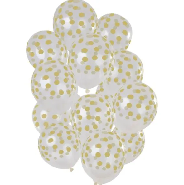 Prickiga Ballonger Guld & Transparent