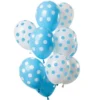 Prickiga Ballonger Ljusblå & Vit