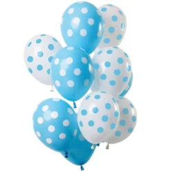 Prickiga Ballonger Ljusblå & Vit