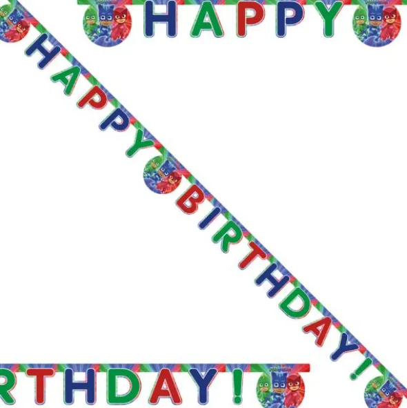 Pyjamashjältarna Happy Birthday Banderoll