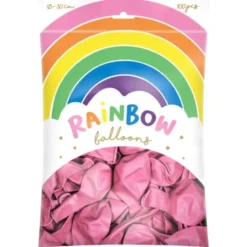 Rainbow Latexballonger Metallic Rosa 100-pack