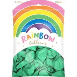 Rainbow Latexballonger Metallic Mintgröna 100-pack