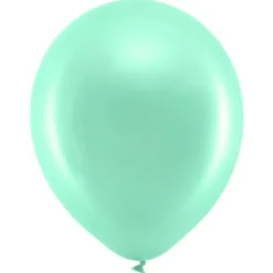 Rainbow Små Latexballonger Metallic Mintgröna