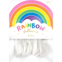 Rainbow Små Latexballonger Pastell Vita
