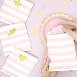 Randiga Kalaspåsar Rosa