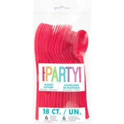 Röda Bestick Plast