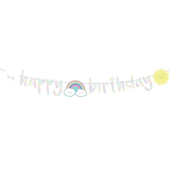 Regnbåge Girlang Happy Birthday
