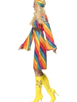 Regnbågs Hippie Maskeraddräkt (Small (36-38))