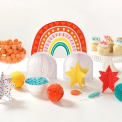 Retro Rainbow Pappersdekorationer