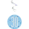 30 år Hängande Swirls Blå & Silver