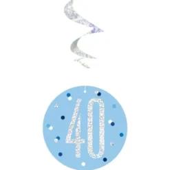 40 år Hängande Swirls Blå & Silver