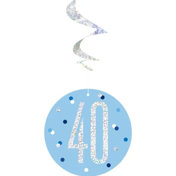 40 år Hängande Swirls Blå & Silver