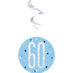 60 år Hängande Swirls Blå & Silver