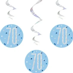 70 år Hängande Swirls Blå & Silver