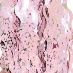 Rosa Dörrdraperi Swirls med Stjärnor