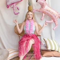 Rosa Hawaii Hula Kjol 77 cm