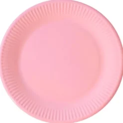 Rosa Papptallrikar Solid Color