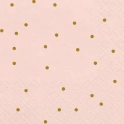 Rosa Servetter med Guld Prickar
