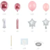 1-års Ballongbukett Silver & Rosa