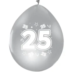 25 Års Ballonger Metallic Silver
