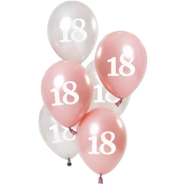 18-års Ballonger Rosa & Silver