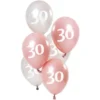 30-års Ballonger Rosa & Silver