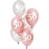 50-års Ballonger Rosa & Silver