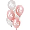 60-års Ballonger Rosa & Silver