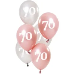 70-års Ballonger Rosa & Silver