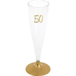 50-års Champagneglas Flergångs Guld