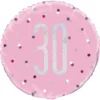 30 Års Folieballong Rosa & Silver