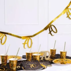 70 års Girlang Metallic Guld