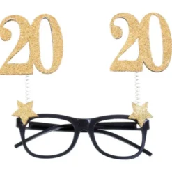 20 Års Glasögon Glitter Guld