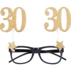 30 Års Glasögon Glitter Guld