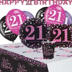 21-års Kalas Rosa Sparkling Celebration Kit 8 Pers