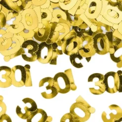 30-års Konfetti Metallic Guld