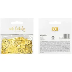 60-års Konfetti Metallic Guld