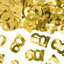 60-års Konfetti Metallic Guld