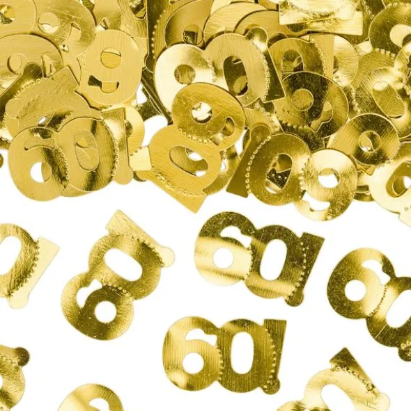 60-års Konfetti Metallic Guld
