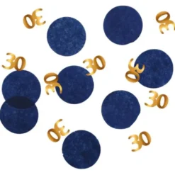 30-års Konfetti Mörkblå & Guld