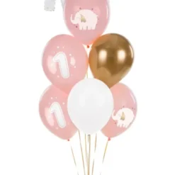 1 Års Latexballonger Elefant Ljusrosa 50-pack