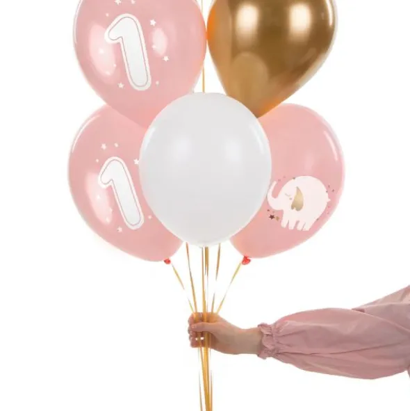 1 Års Latexballonger Elefant Ljusrosa 50-pack