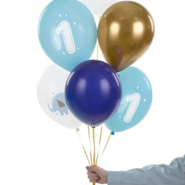 1 års Latexballonger Elefant Ljusblå Mix